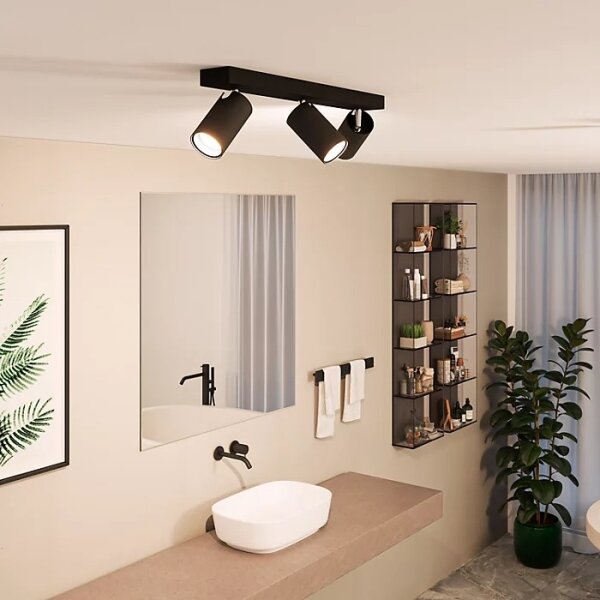 Spot pentru baie Philips IDRIS 3xGU10/5W/230V IP44 negru