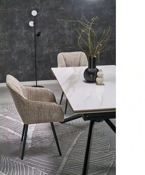 Scaun K576, bej/negru, stofa clasica/otel, 54x60x85 cm
