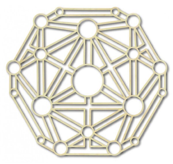 Tablou geometric pe peretele sculptat din placaj din lemn