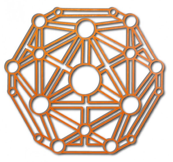 Tablou geometric pe peretele sculptat din placaj din lemn