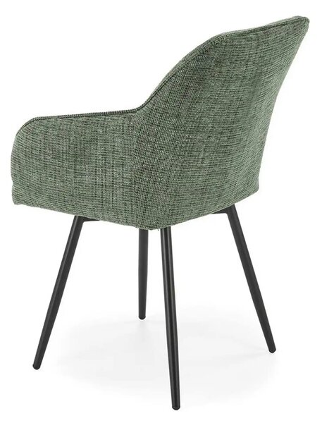 Scaun K576, verde olive/negru, stofa clasica/otel, 54x60x85 cm