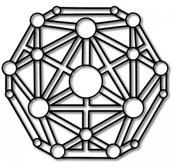 Tablou geometric pe peretele sculptat din placaj din lemn
