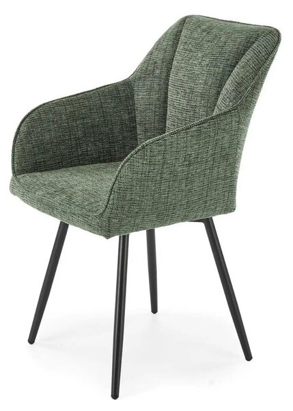 Scaun K576, verde olive/negru, stofa clasica/otel, 54x60x85 cm