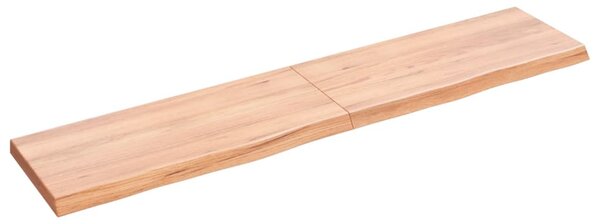 Blat de baie, maro deschis, 140x30x(2-4) cm, lemn masiv tratat