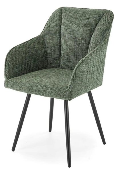 Scaun K576, verde olive/negru, stofa clasica/otel, 54x60x85 cm