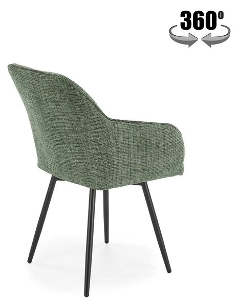Scaun K576, verde olive/negru, stofa clasica/otel, 54x60x85 cm