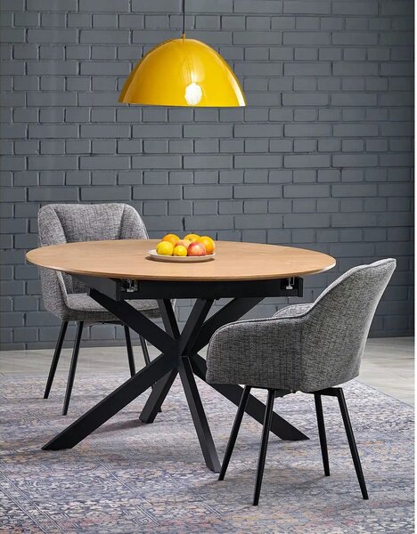 Scaun K576, gri/negru, stofa clasica/otel, 54x60x85 cm