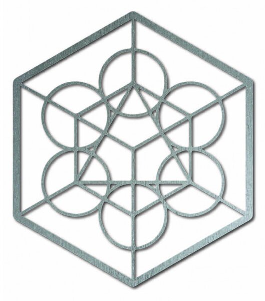 Pictura geometrica din lemn pe peretele recoltei