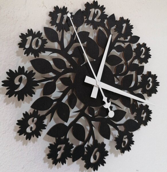 Ceas original cu cifre, flori | DVANAS