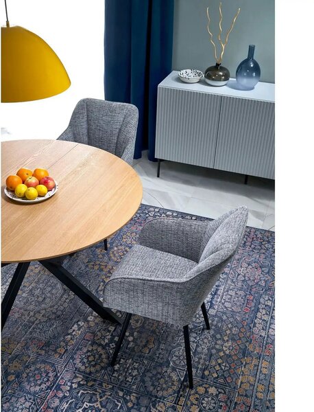 Scaun K576, gri/negru, stofa clasica/otel, 54x60x85 cm
