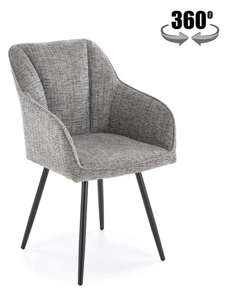 Scaun K576, gri/negru, stofa clasica/otel, 54x60x85 cm