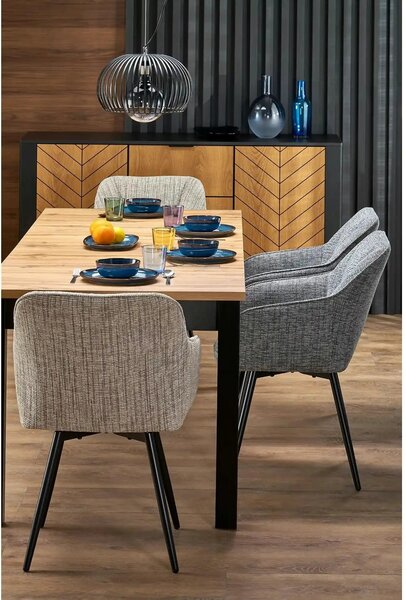 Scaun K576, gri/negru, stofa clasica/otel, 54x60x85 cm