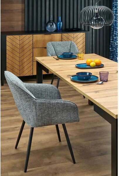 Scaun K576, gri/negru, stofa clasica/otel, 54x60x85 cm