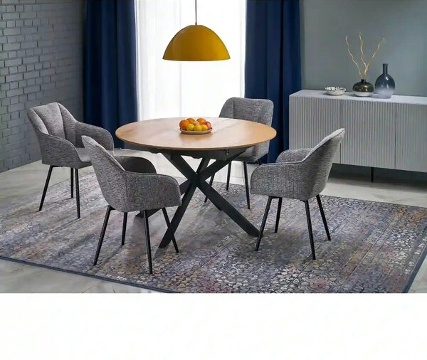 Scaun K576, gri/negru, stofa clasica/otel, 54x60x85 cm