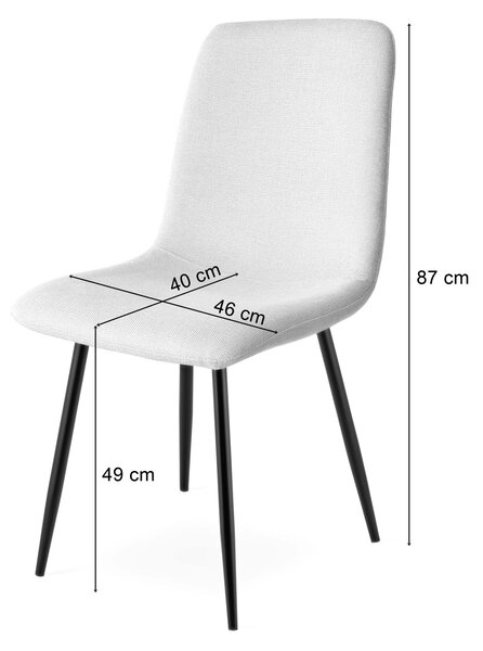 Scaun bucatarie crem RIFT cu picioare negre