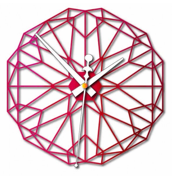 Ceas de perete geometric din placaj de lemn - CUDO
