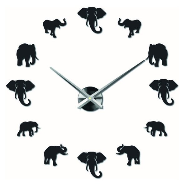 Sentop - Ceas de perete modern pe perete de elefant și aur SZ070