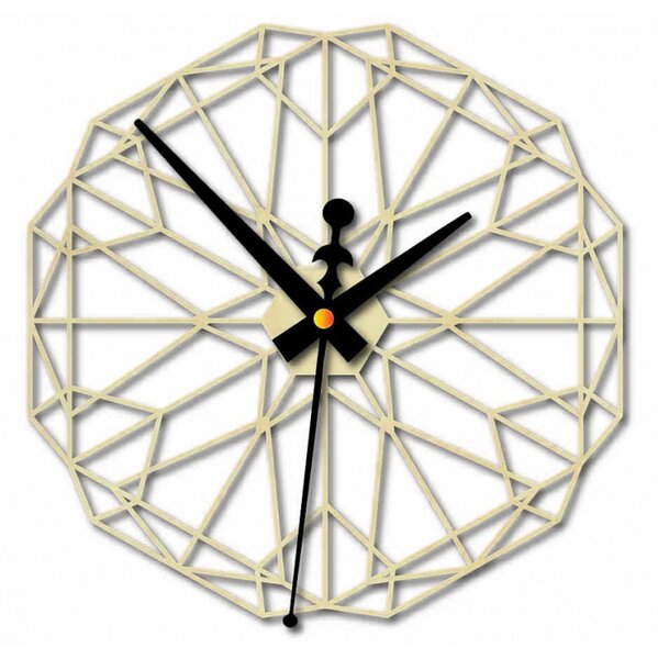 Ceas de perete geometric din placaj de lemn - CUDO
