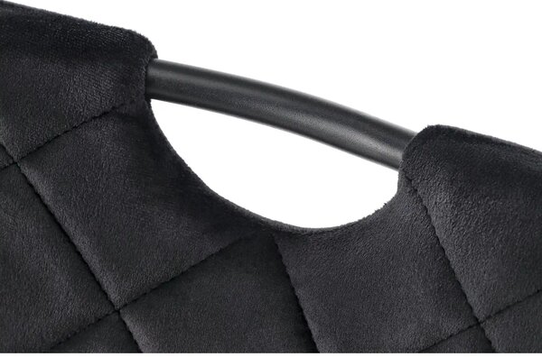 Scaun K577, negru - HLR 66, stofa catifelata/otel, 43x53x93 cm