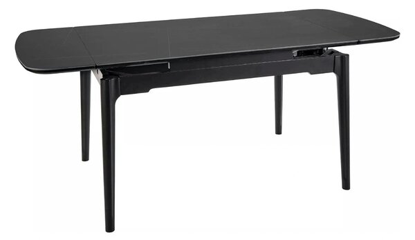 Masa extensibila SENTO, negru mat cu efect de marmura, ceramica/lemn