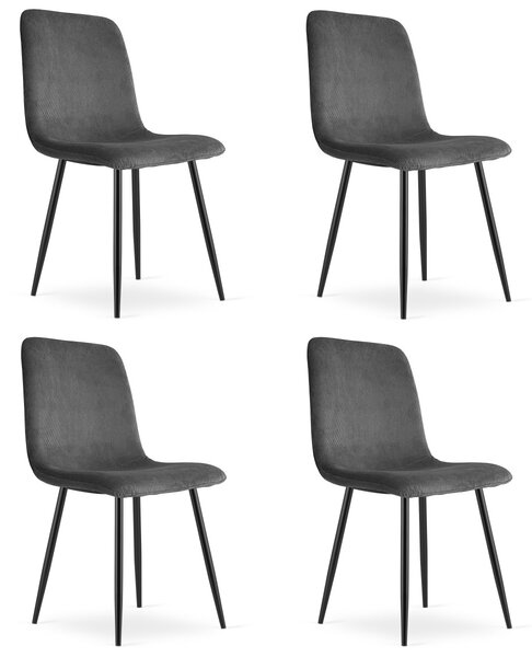 Scaun bucatarie gri RIFT cu picioare negre