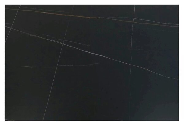 Masa extensibila SENTO, negru mat cu efect de marmura, ceramica/lemn