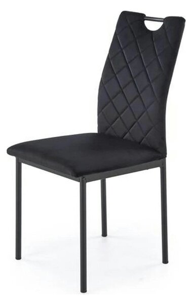 Scaun K577, negru - HLR 66, stofa catifelata/otel, 43x53x93 cm