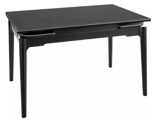Masa extensibila SENTO, negru mat cu efect de marmura, ceramica/lemn