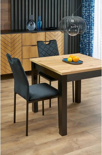 Scaun K577, negru - HLR 66, stofa catifelata/otel, 43x53x93 cm