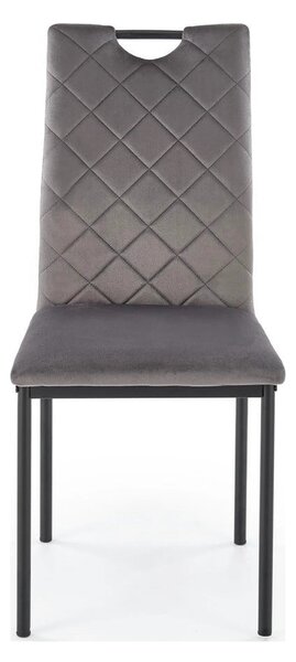 Scaun K577, gri - HLR 21, stofa catifelata/otel, 43x53x93 cm