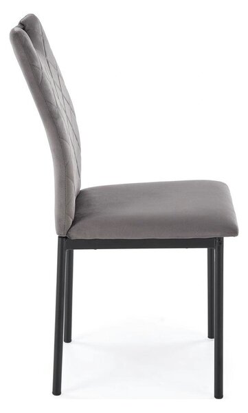 Scaun K577, gri - HLR 21, stofa catifelata/otel, 43x53x93 cm