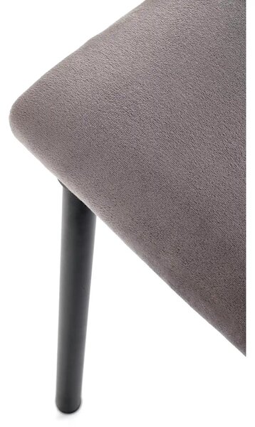 Scaun K577, gri - HLR 21, stofa catifelata/otel, 43x53x93 cm