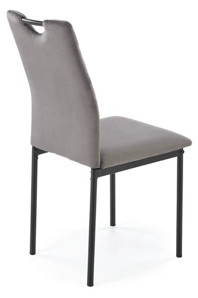 Scaun K577, gri - HLR 21, stofa catifelata/otel, 43x53x93 cm