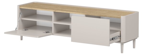 Comodă TV Elivo 170 cm pe picioare - cașmir / stejar uleiat