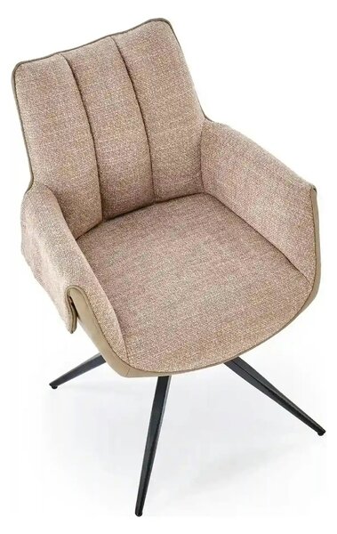 Scaun K579, maro/negru, stofa clasica/piele ecologica/otel, 65x64x87 c
