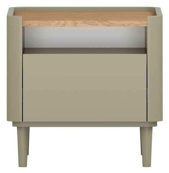 Noptieră Elivo 50 cm cu sertar pe picioare - eucalipt / stejar baltic dune