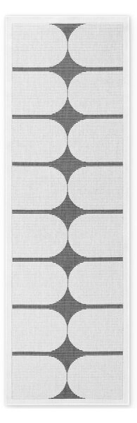 Covor tip traversă pentru interior și exterior alb-negru 80x250 cm Duet Bowen – NORTHRUGS