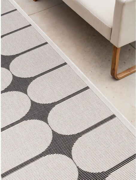 Covor tip traversă pentru interior și exterior alb-negru 80x250 cm Duet Bowen – NORTHRUGS