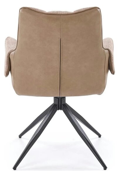 Scaun K579, maro/negru, stofa clasica/piele ecologica/otel, 65x64x87 c