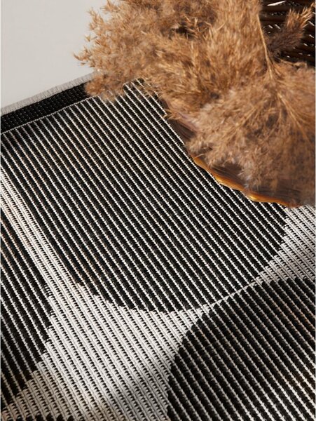 Covor tip traversă pentru interior și exterior alb-negru 80x250 cm Duet Bowen – NORTHRUGS