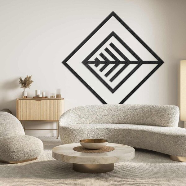 Decor din lemn pătrat cu frunze - ATALY