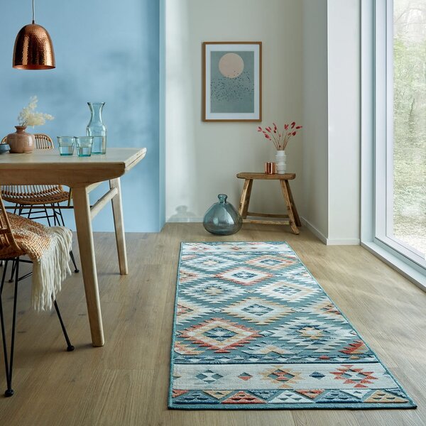 Covor tip traversă de exterior albastru 80x230 cm Avery Blue – Flair Rugs