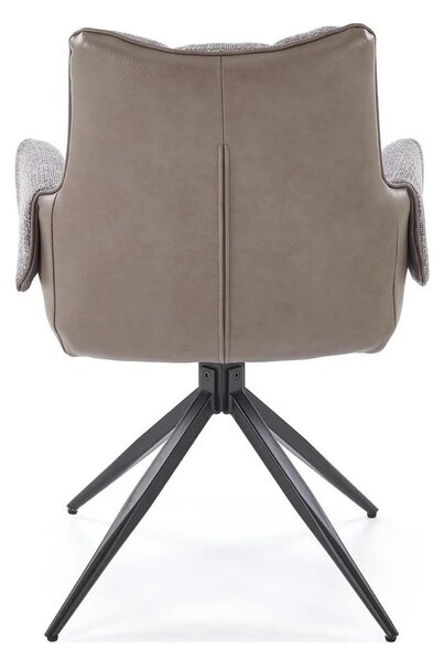 Scaun K579, gri/negru, stofa clasica/piele ecologica/otel, 65x64x87 cm