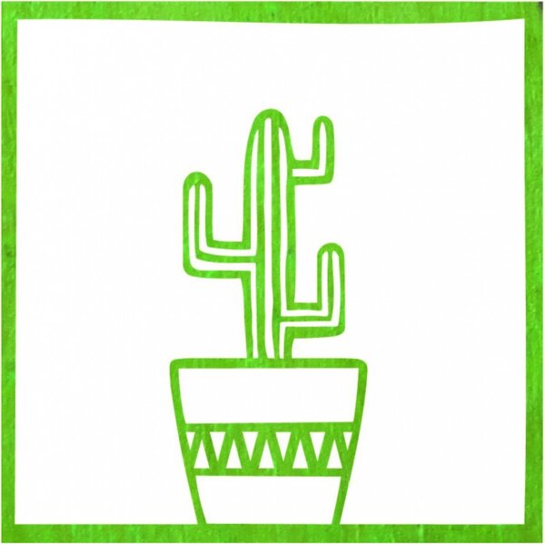 Pictură murală modernă cu cactus | AREO