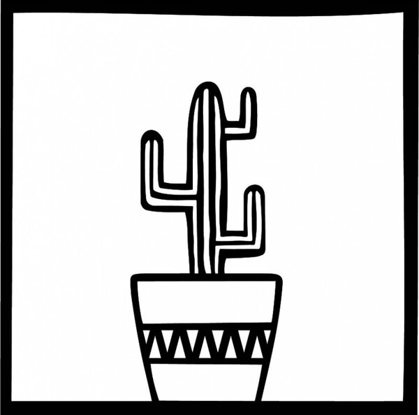 Pictură murală modernă cu cactus | AREO