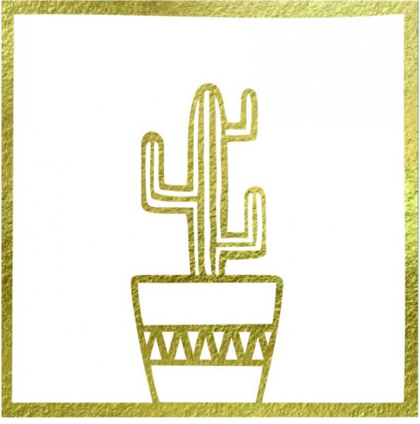 Pictură murală modernă cu cactus | AREO