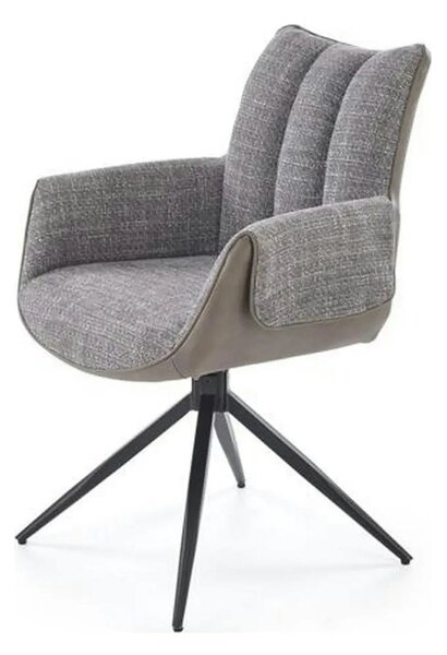 Scaun K579, gri/negru, stofa clasica/piele ecologica/otel, 65x64x87 cm