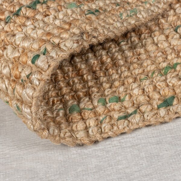 Covor verde/în culoare naturală reversibil/țesut manual din iută 120x170 cm Jute Boucle Green – Flair Rugs