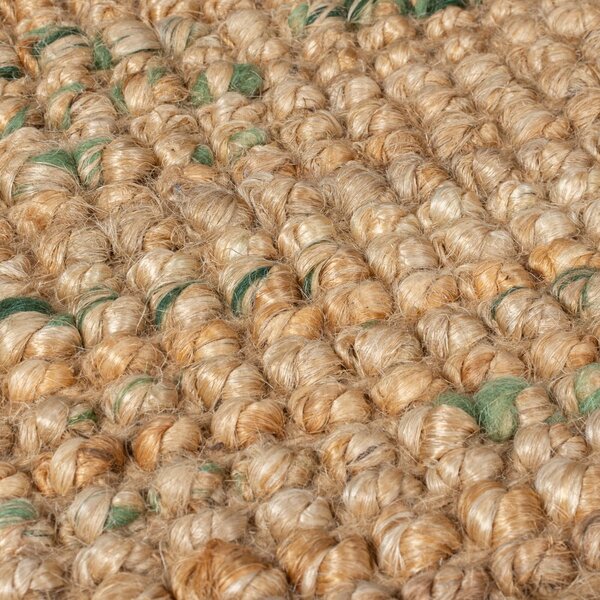 Covor verde/în culoare naturală reversibil/țesut manual din iută 120x170 cm Jute Boucle Green – Flair Rugs