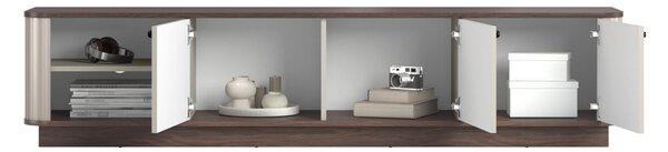 Comodă TV Vesper 3D 187 cm - cașmir / nuc / mânere negre